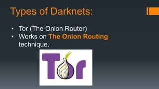 Tor:
• Tor is a network that supports onion routing; a way
to help make your traffic anonymous. Because the
Deep Web is co...