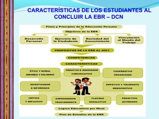 CARACTERÍSTICAS DE LOS ESTUDIANTES AL
CONCLUIR LA EBR – DCN
 