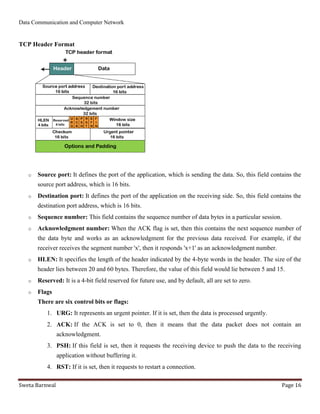 Tcp Header L In Computer Networks Notes.pdf Network Layer & Transport Layer | PDF