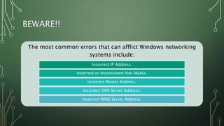 Installation of TCP/IP protocol and windows components | PPTX