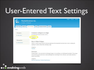User-Entered Text Settings
 