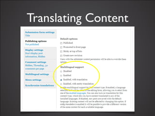 Translating Content
 