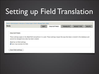 Setting up Field Translation
 