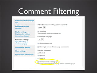 Comment Filtering
 