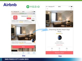 56
SMX PARIS 8 ET 9 JUIN 2015
Airbnb
Site App
 