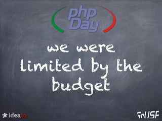 ideato
we were
limited by the
budget
 