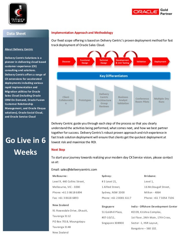 Oracle Sales Cloud Fixed Scope Offering Data Sheet