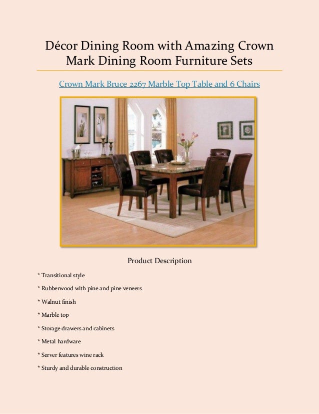 Décor Dining Room with Amazing Crown Mark Dining Room Furniture Sets