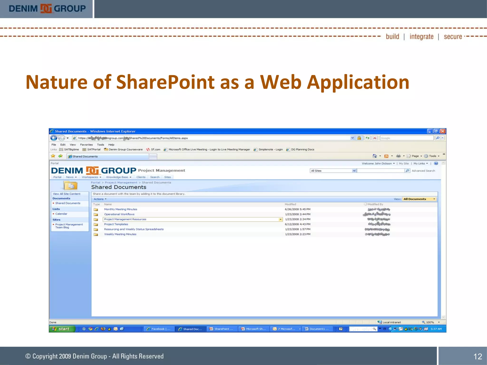 Nature of SharePoint as a Web Application 