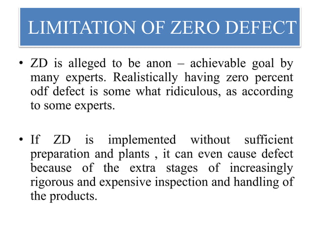 ZERO DEFECTS | PPTX