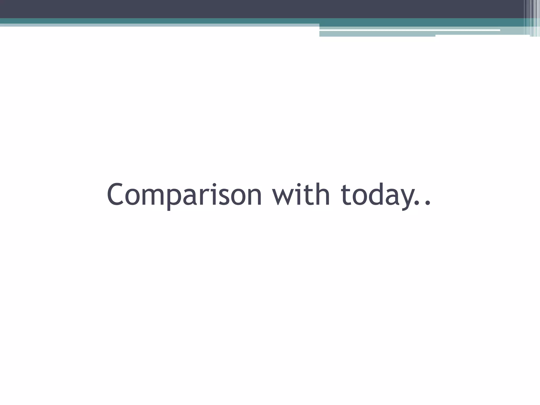 Comparison with today..
 