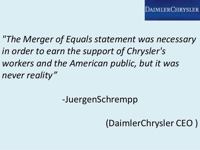 failed merger of daimlerchrysler The champagne was on ice at the dorchester hotel in london earlier in the day on may 6, the board of chrysler corp and the management board of daimler benz approved a historic merger, creating a $130 billion automotive colossus known as daimlerchrysler ag the chief executives of two of the world. failed merger of daimlerchrysler The champagne was on ice at the dorchester hotel in london earlier in the day on may 6, the board of chrysler corp and the management board of daimler benz approved a historic merger, creating a $130 billion automotive colossus known as daimlerchrysler ag the chief executives of two of the world.