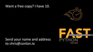 Want a free copy? I have 10.
Send your name and address
to chris@conlan.io
 