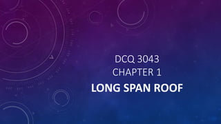 DCQ 3043
CHAPTER 1
LONG SPAN ROOF
 