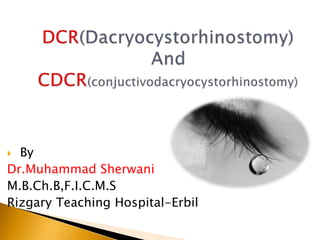  By
Dr.Muhammad Sherwani
M.B.Ch.B,F.I.C.M.S
Rizgary Teaching Hospital-Erbil
 