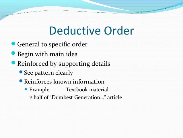 chapter 5 chronological order process essays