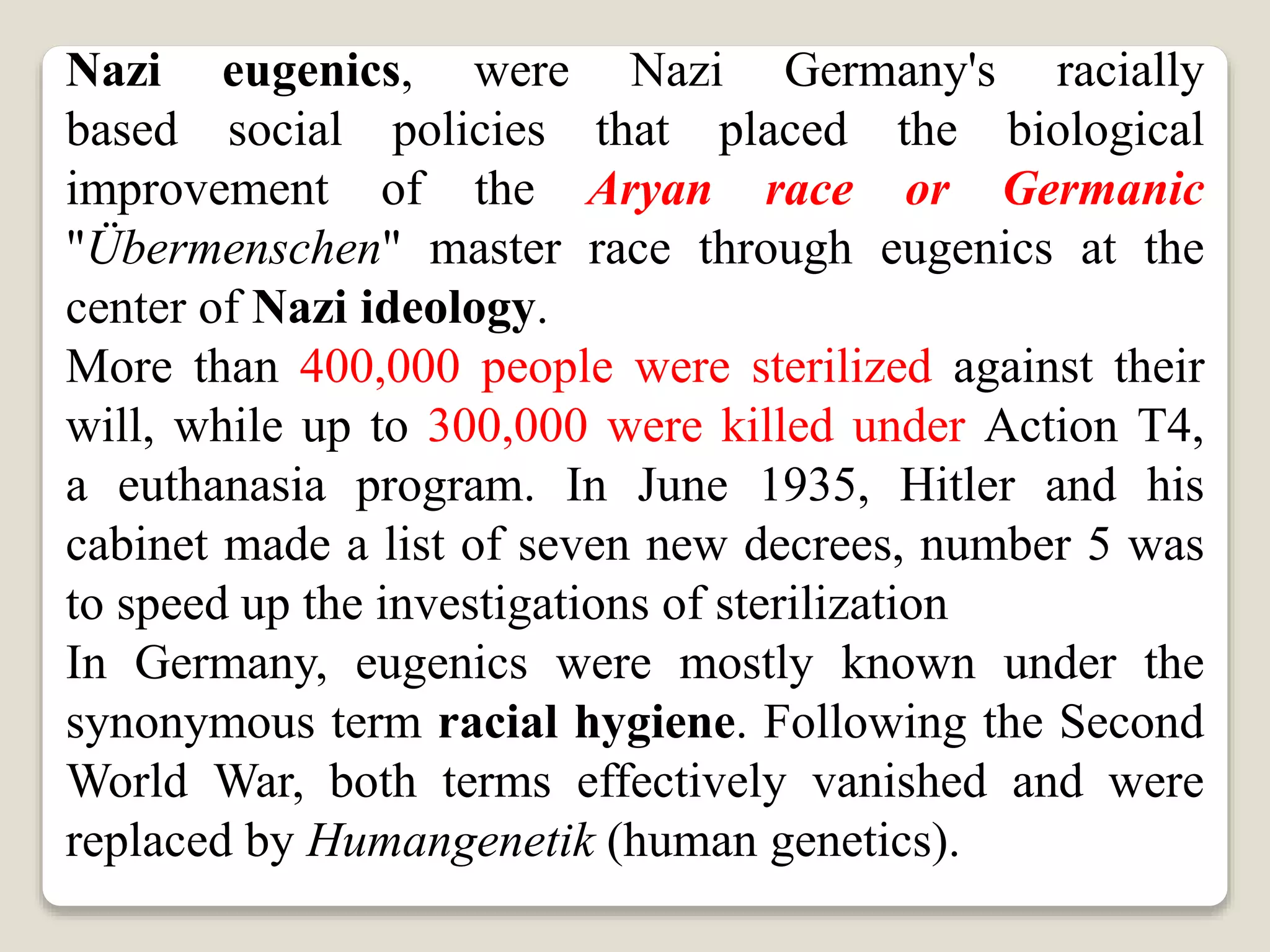 Eugenics, Euthenics & Euphenics | PPT