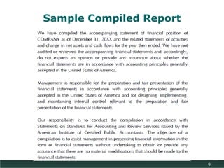 Financial Management and
Sample Compiled Report
Reporting

9

 