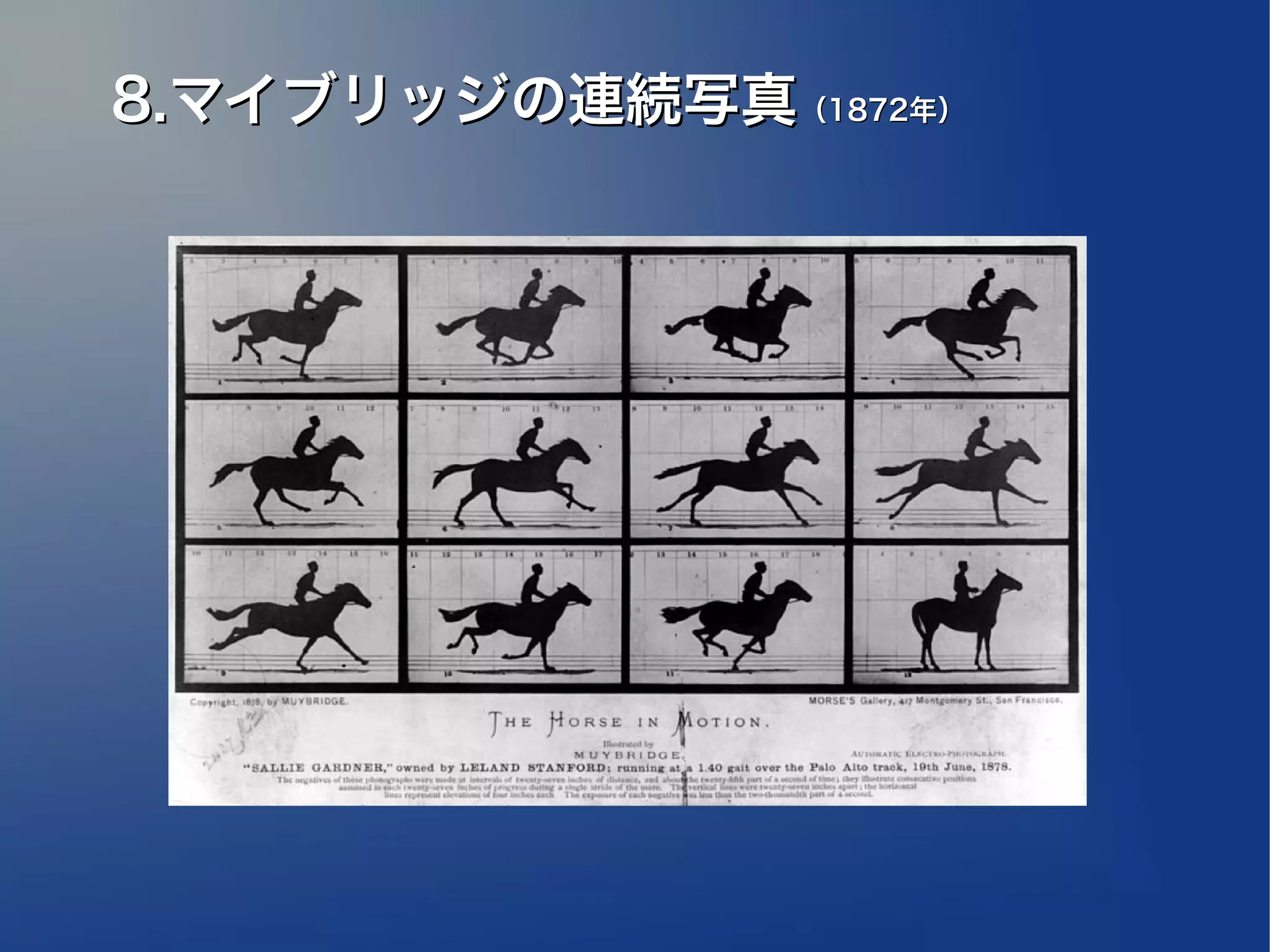 8.マイブリッジの連続写真（1872年）
 