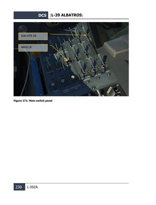 DCS [L-39 ALBATROS]
230 L-39ZA
Figure 171: Main switch panel
AOA–HTR CB
ARMS CB
 