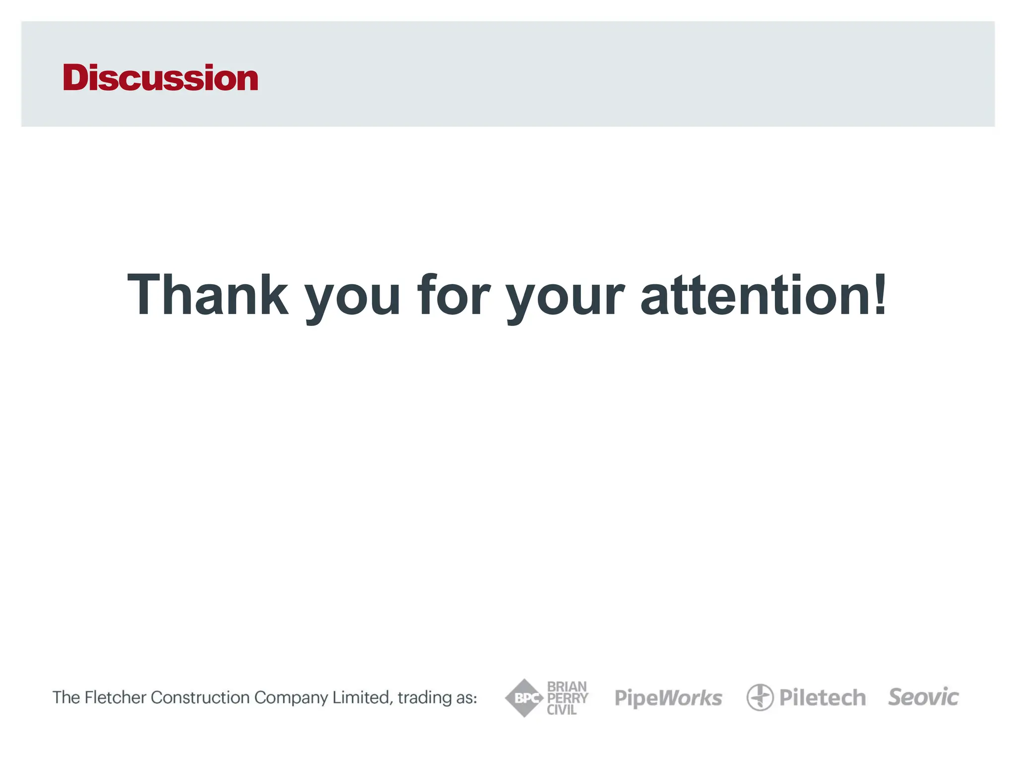 Discussion
Thank you for your attention!
 