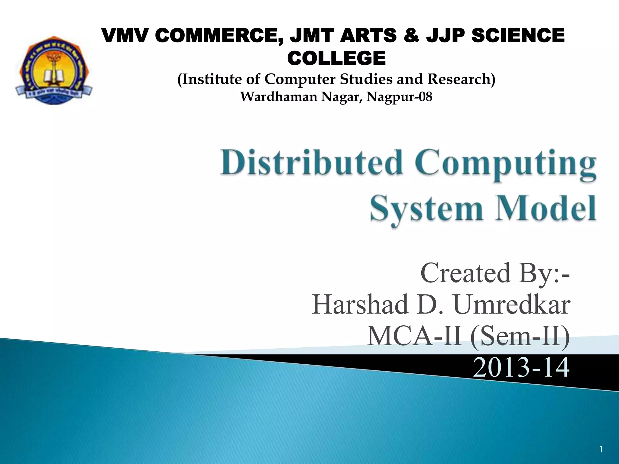 distributed Computing system model | PPTX | Computing | Technology ...