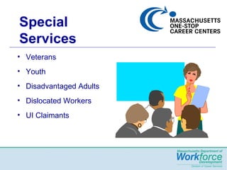 Special Services   Veterans Youth Disadvantaged Adults Dislocated Workers UI Claimants 