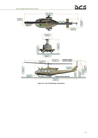 DIGITALCOMBATSIMULATORUH-1HHUEY
11
Figure 2.1. UH-1H helicopter dimensions.
 