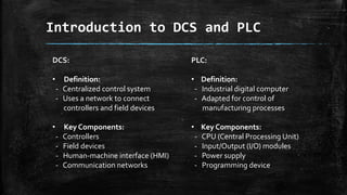Differences between plc and dcs vtu enginnering syllabus | PPT