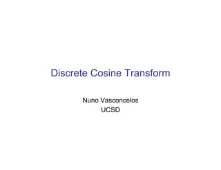Discrete time cosine transform DCT Signal Processing | PDF