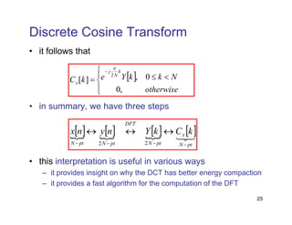 Discrete time cosine transform DCT Signal Processing | PDF