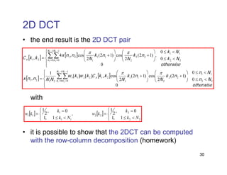 Discrete time cosine transform DCT Signal Processing | PDF