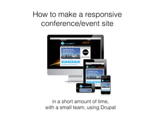 in a short amount of time,
with a small team, using Drupal
How to make a responsive
conference/event site
 