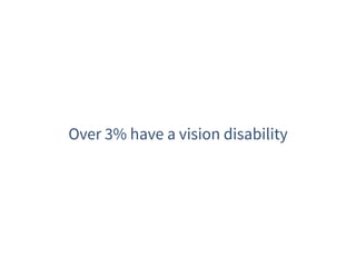 Over 3% have a vision disability
 