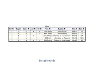 Sortable Grids
 