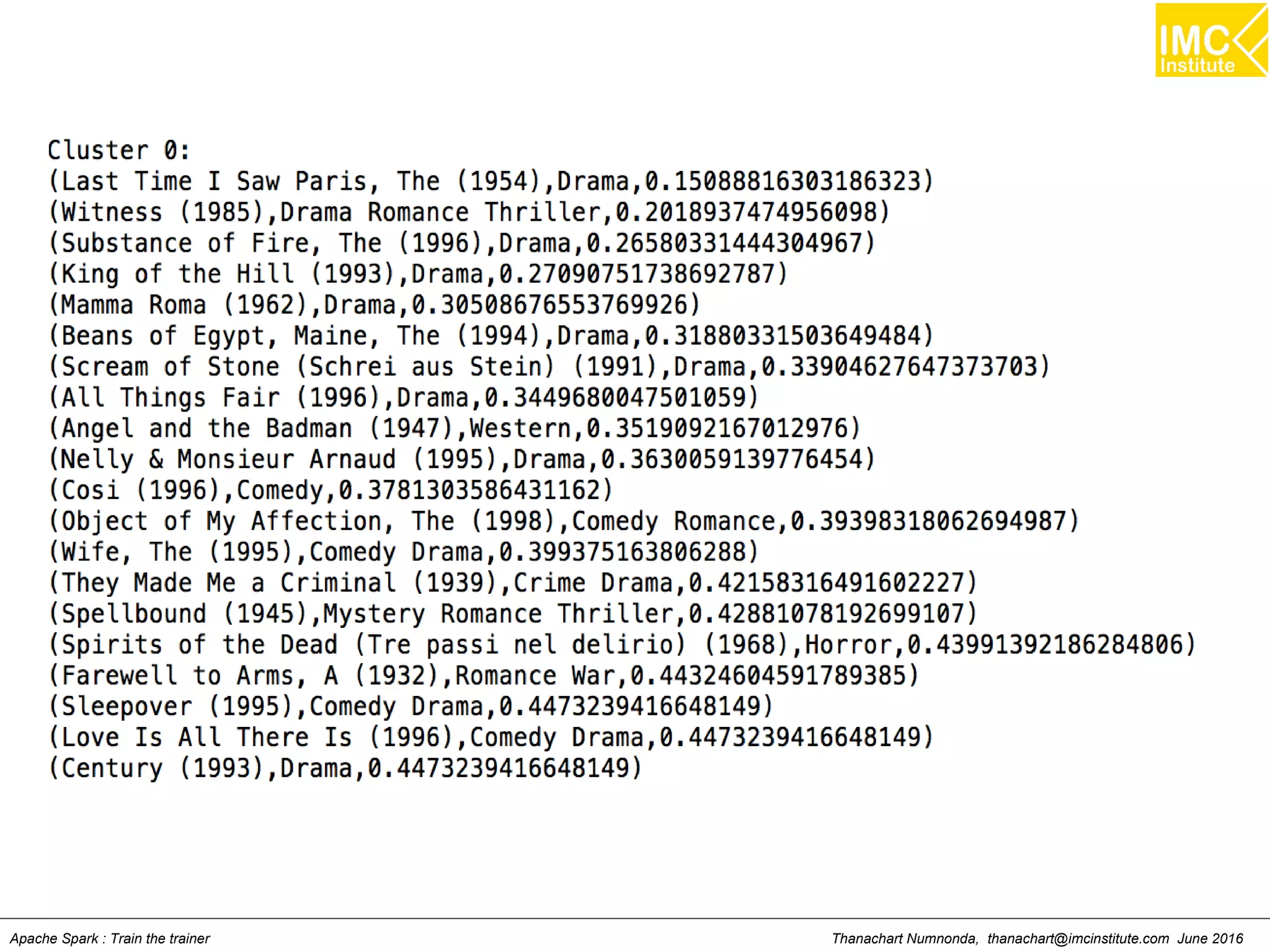 Thanachart Numnonda, thanachart@imcinstitute.com June 2016Apache Spark : Train the trainer
 