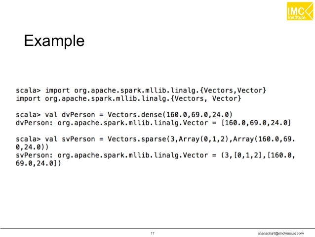 spark machine learning example scala