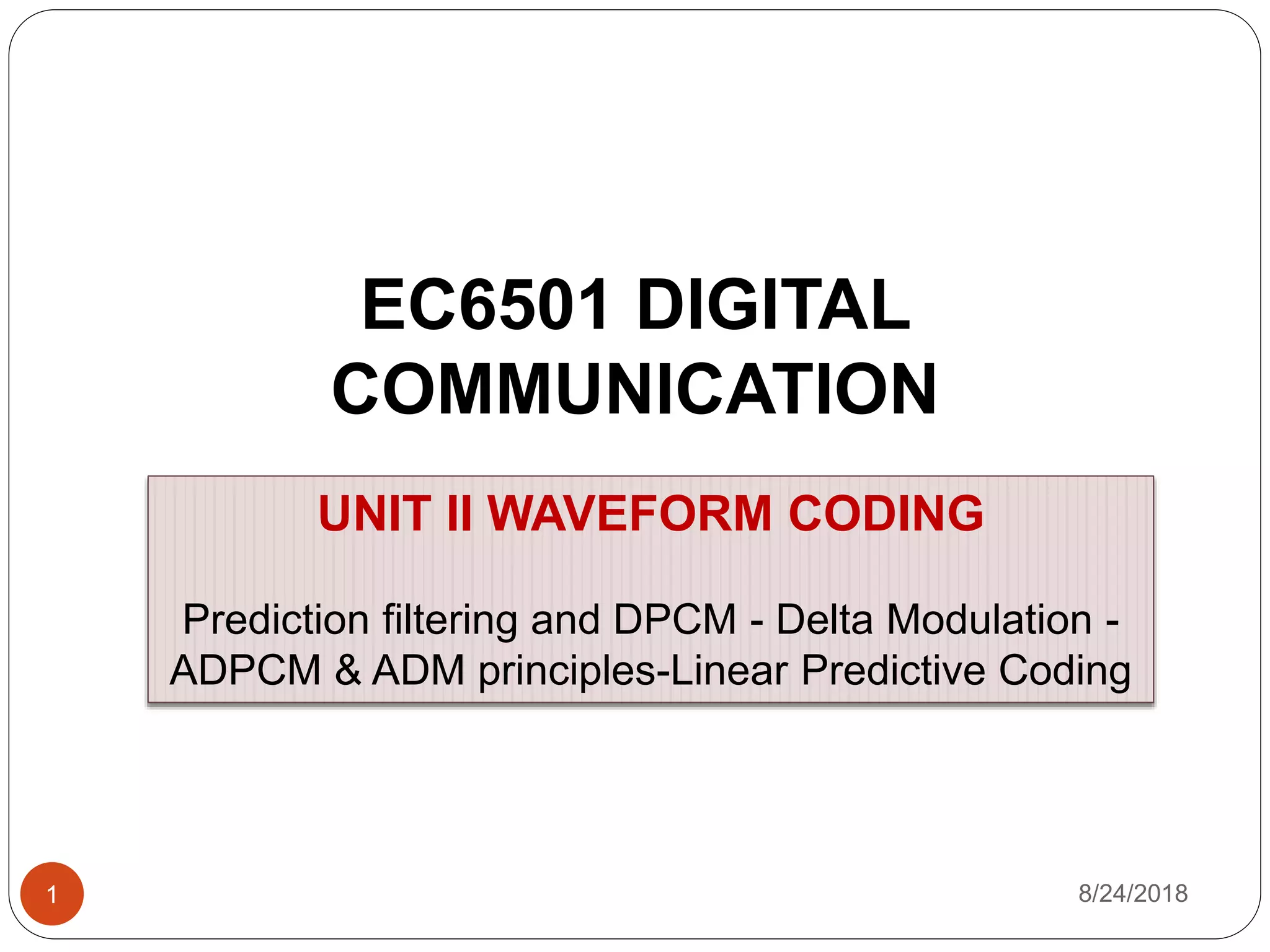 Digital communication unit II | PPTX