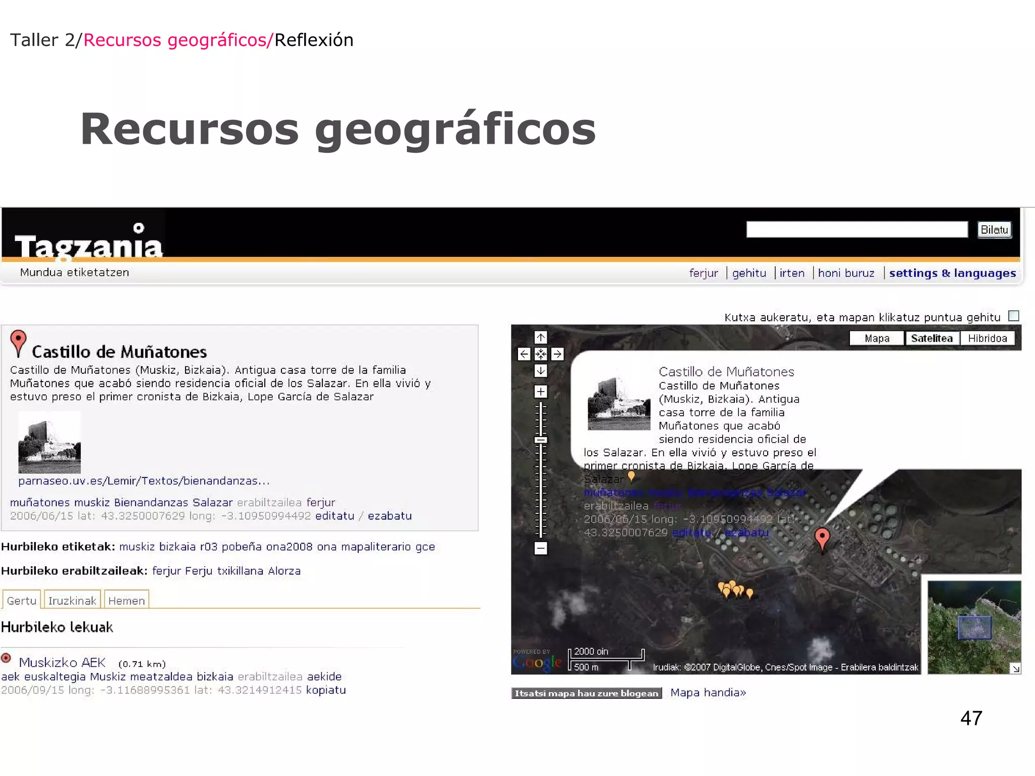Recursos geográficos Taller 2/ Recursos geográficos/ Reflexión 