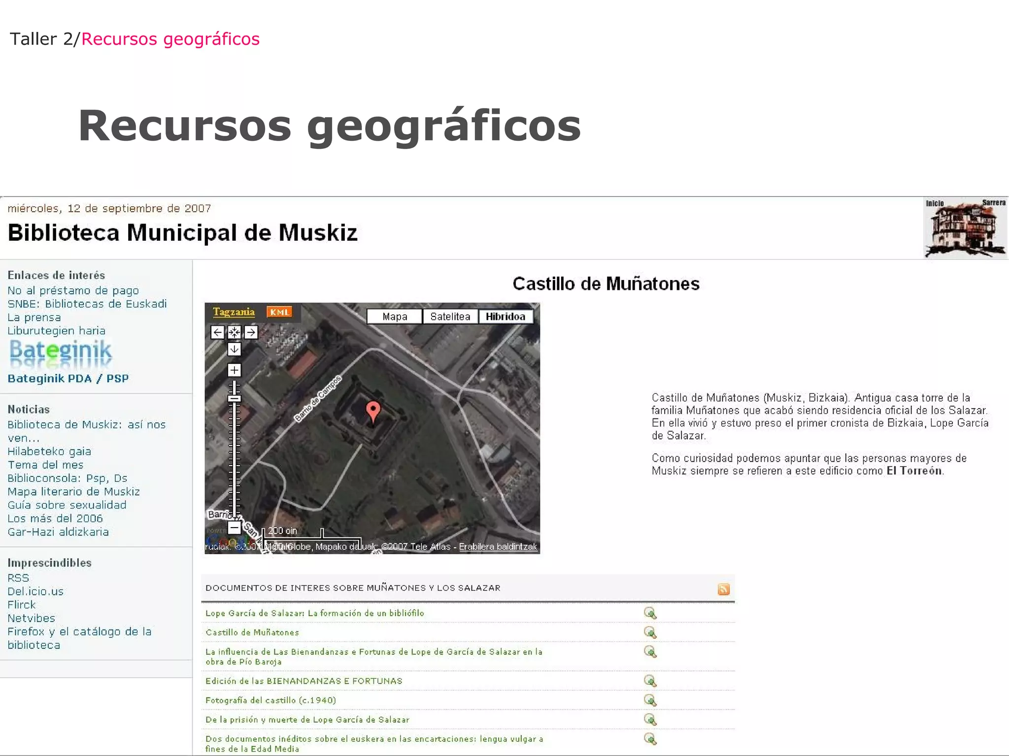 Recursos geográficos Taller 2/ Recursos geográficos 