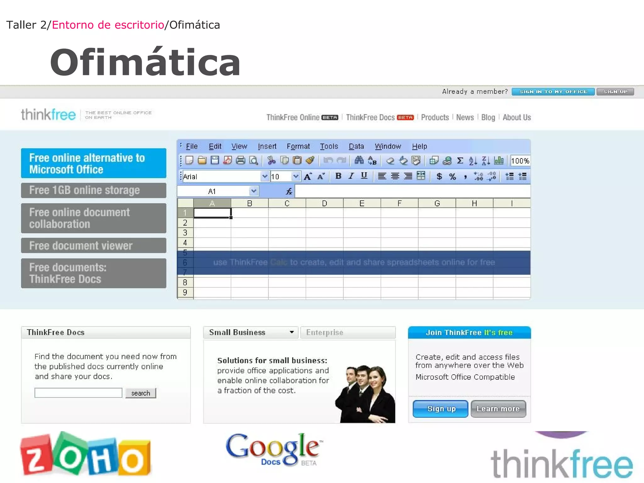 Ofimática Taller 2/ Entorno de escritorio /Ofimática 