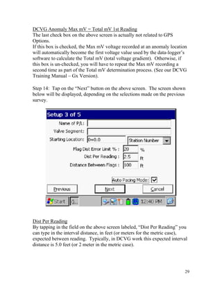 Dcvg Data Example Dcvg surveys training manual gx version | PDF