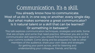 Communication Skills
for Everyone
 