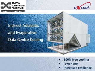 • 100% free cooling
• lower cost
• increased resilience
 