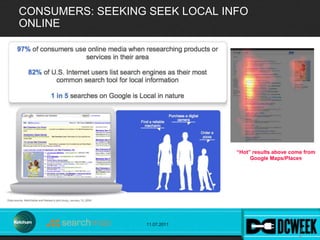CONSUMERS: SEEKING SEEK LOCAL INFO
ONLINE




                                “Hot” results above come from
              ...