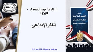 ‫الفكراإلبداعي‬
‫بورسعيد‬ ‫هندسة‬ ‫يوم‬18-19‫نوفمبر‬2019
• A roadmap for AI in
Egypt
11/19/2019 62
 