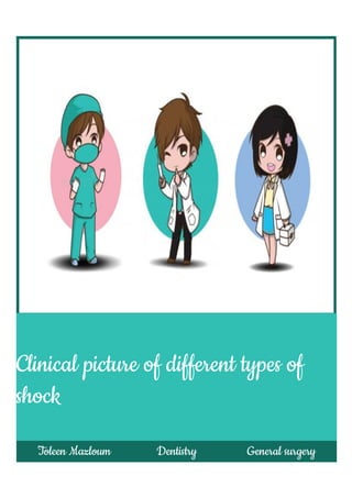 Clinical picture of different types of
shock
Toleen Mazloum Dentistry General surgery
 