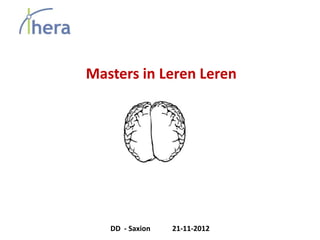 Masters in Leren Leren




   DD - Saxion   21-11-2012
 