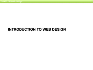 Introduction to web design 