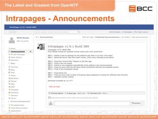 The Latest and Greatest from OpenNTF
Intrapages - Announcements
 